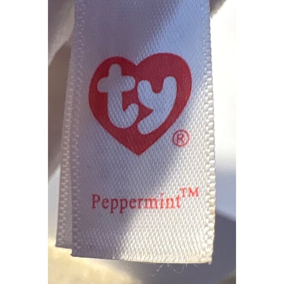 Ty Beanie Boo Peppermint Deer Plush 2017 White & Green 6"  Stuffed Animal - Picture 5 of 6